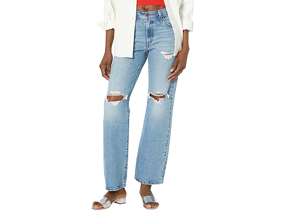 Baggy Bootcut Jeans - Blauw / Medium Indigo Destructed