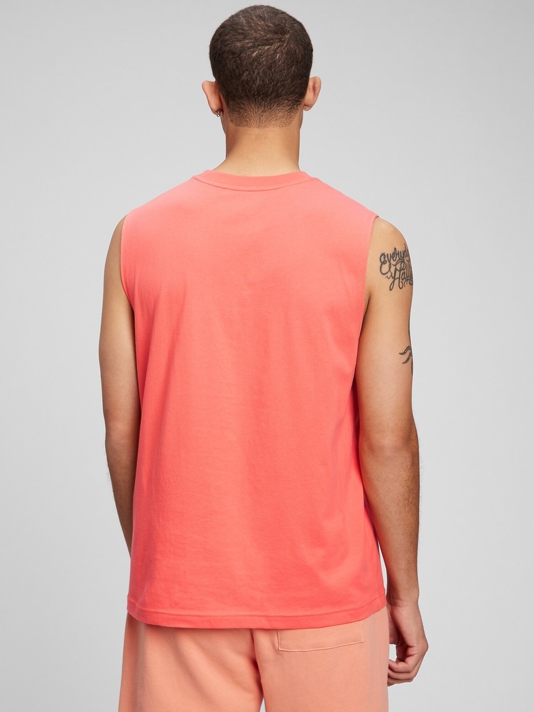 100% Organic Cotton Muscle Sleeveless Pocket T-Shirt