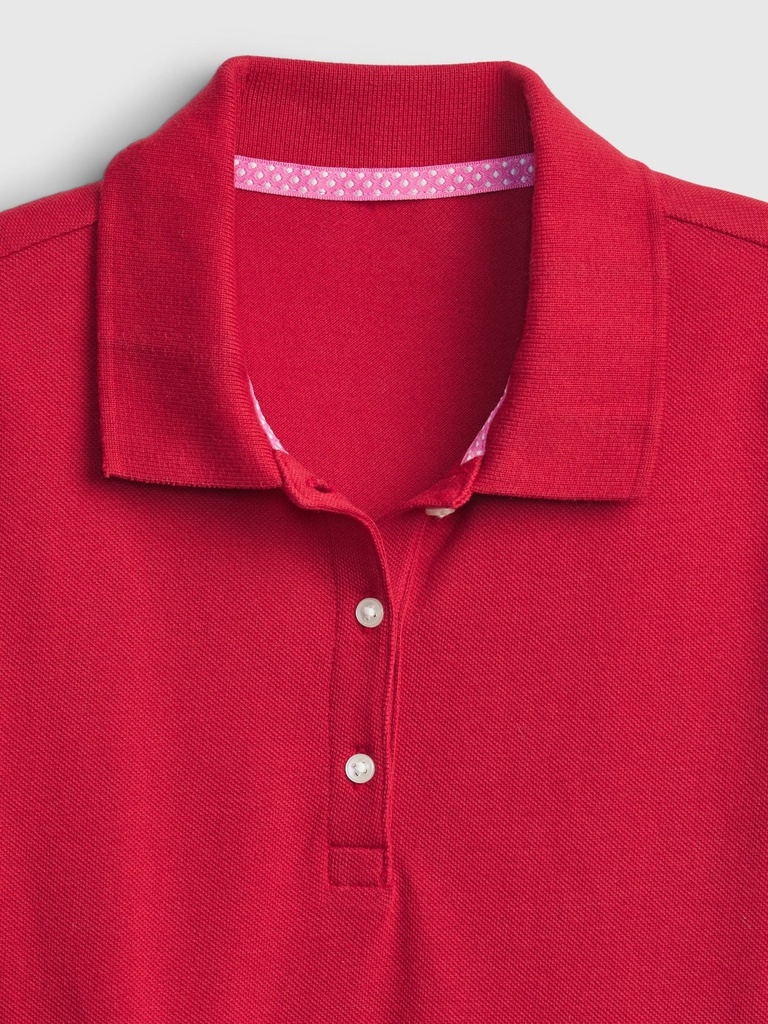 Kids Organic Cotton Uniform Polo Shirt Dress