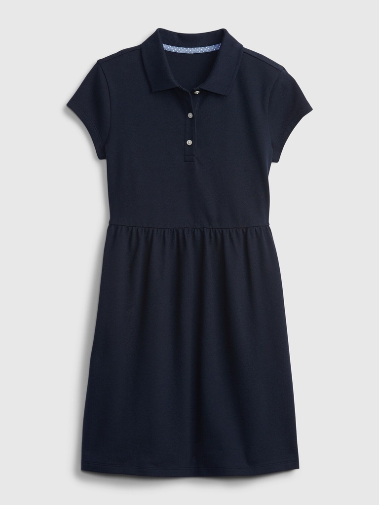 Kids Organic Cotton Uniform Polo Shirt Dress