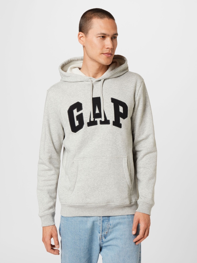 GAP Mens Logo Fleece Hoodie Sweatshirt  Light Heather Grey  Medium US
