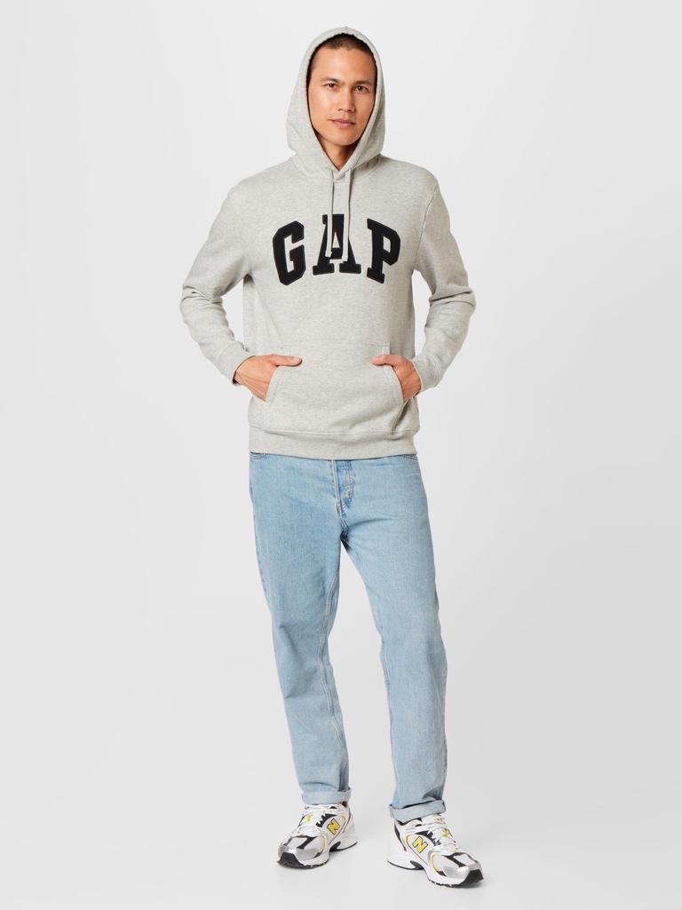 GAP Mens Logo Fleece Hoodie Sweatshirt  Light Heather Grey  Medium US