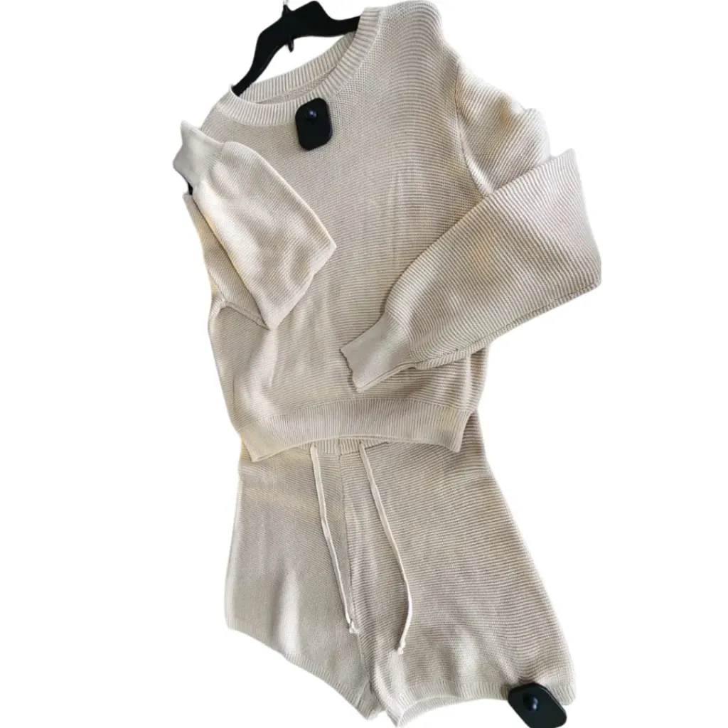 [ZQKX] Blusa y Short  Tejido C Beige T S