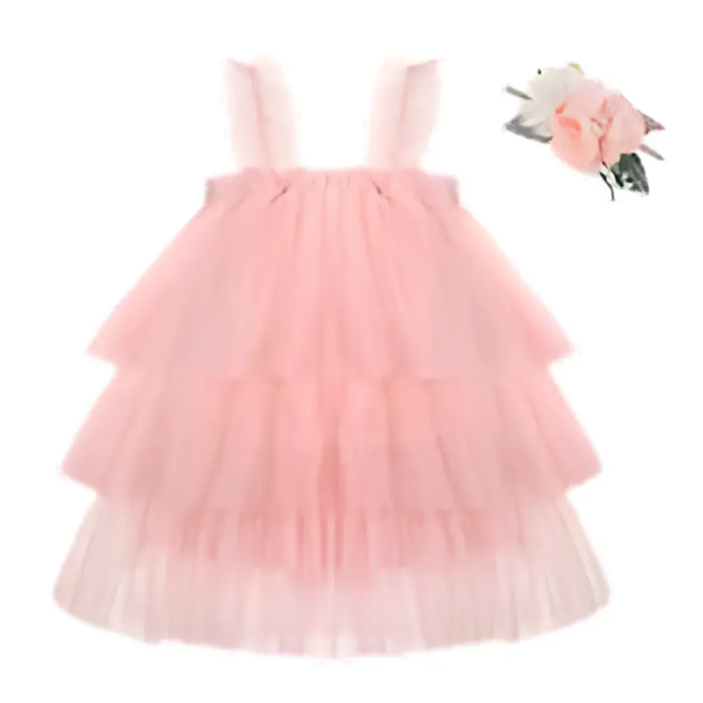 Vestido de tul C Rosa T 3