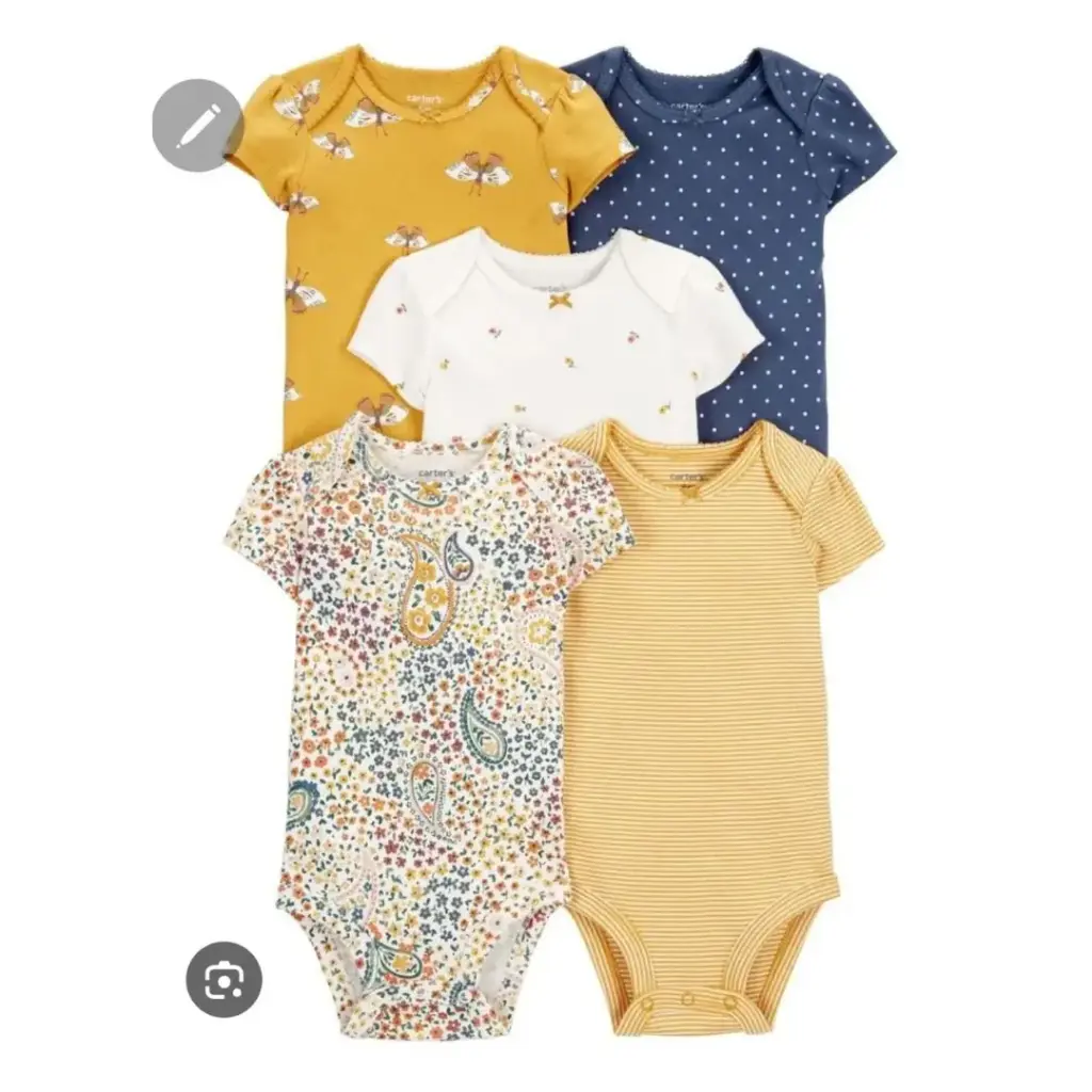 [3527] Pañalero  manga Corta 5 pza.Carter´s C Varios colores T 3 meses