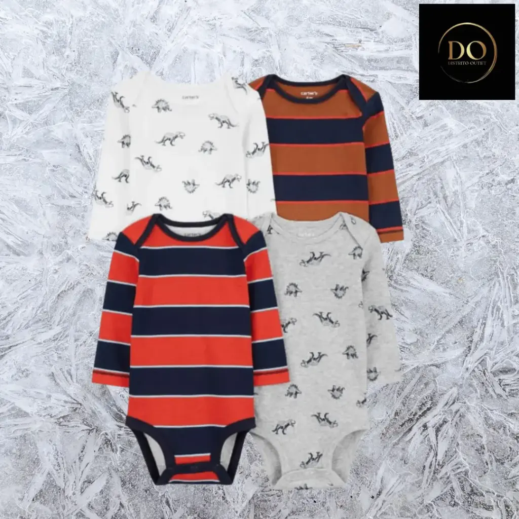 [8988] Pañalero  manga larga 4 pza.Carter´s C Varios colores T 6 meses