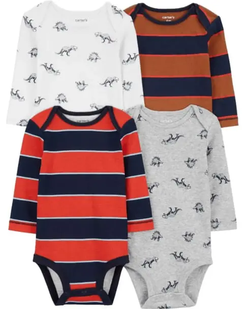 [9015] Pañalero  manga larga 4 pza.Carter´s C Varios colores T 0 meses