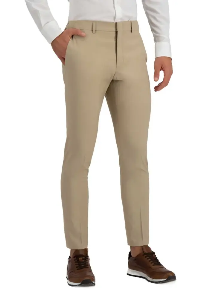 Pantalon de Golf elastico ajustado C Beige T 31w X 28l