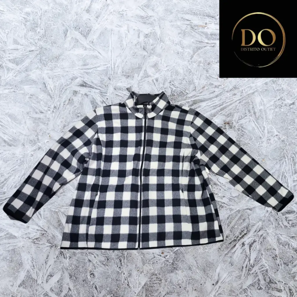 Quarter-Zip Polar C Negro- Blanco T XXXL