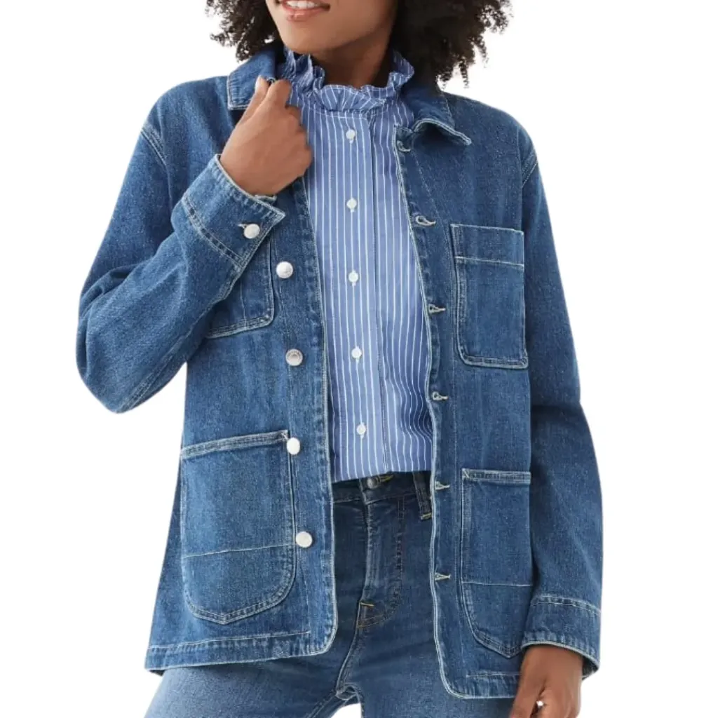 Chamarra d eMezclilla  FREE ASSEMBLY C Azul marino T L