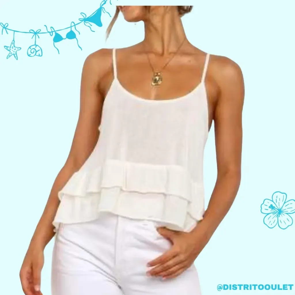 Blusa de tirantes FOREVER 21 C Crema T M