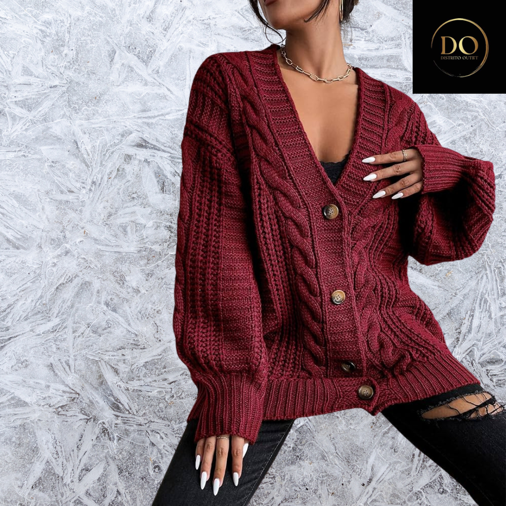 Sueter De Botones  C Vino T S