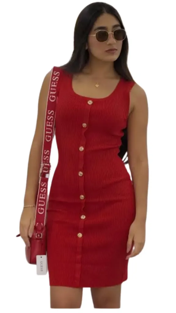 Vestido Tejido C Rojo T XL