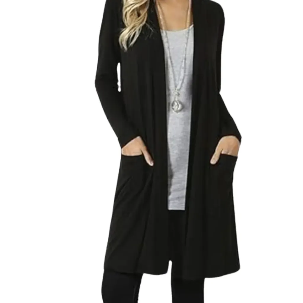 Sueter Largo Abierto Amazon  C Negro T X