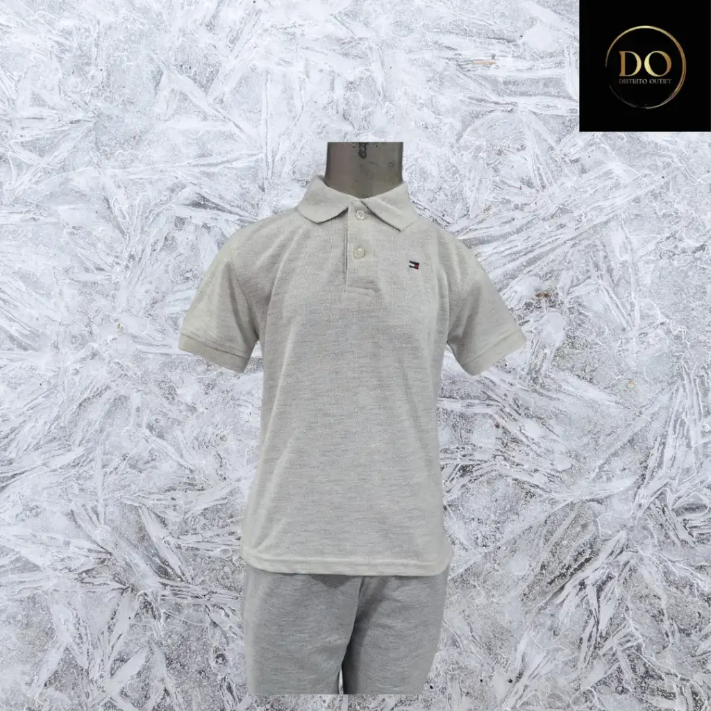 [5406] Playera tipo polo  TOMY HILFIGER C Gris T 4
