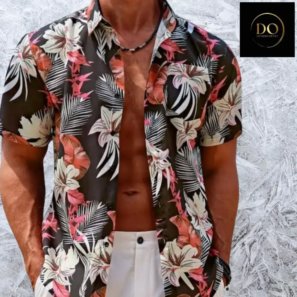 [9842] Camisa Coofandy C Negro Floral T L