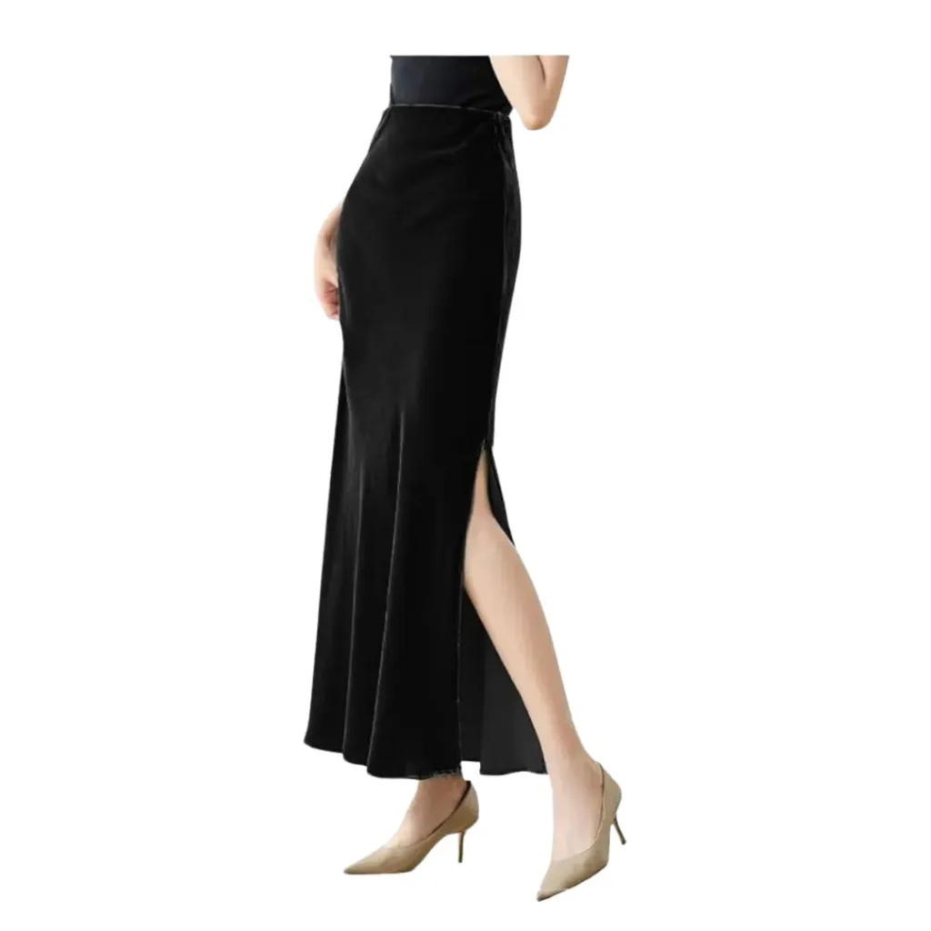 [2467] Falda TERCIOPELO DASY C Negro T L