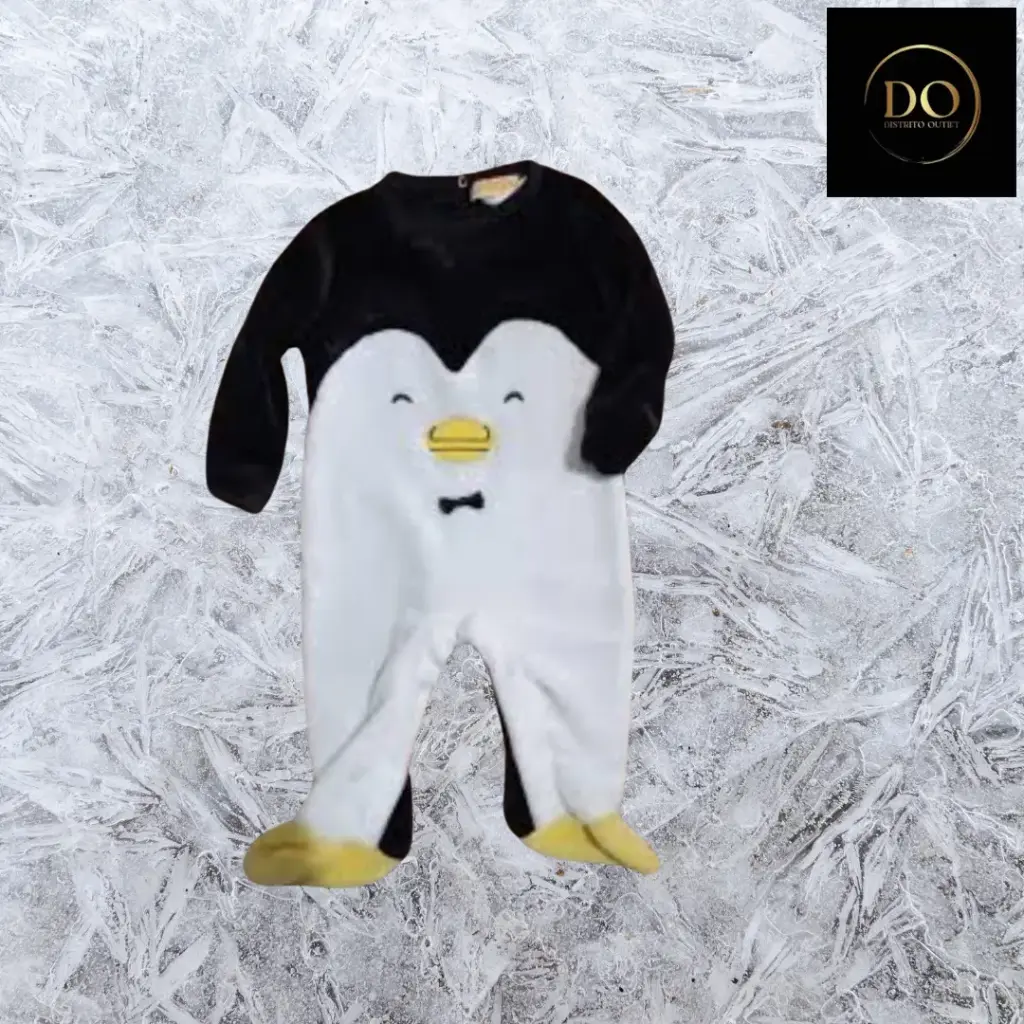 Mameluco pingüino C Negro-Blanco T 3M