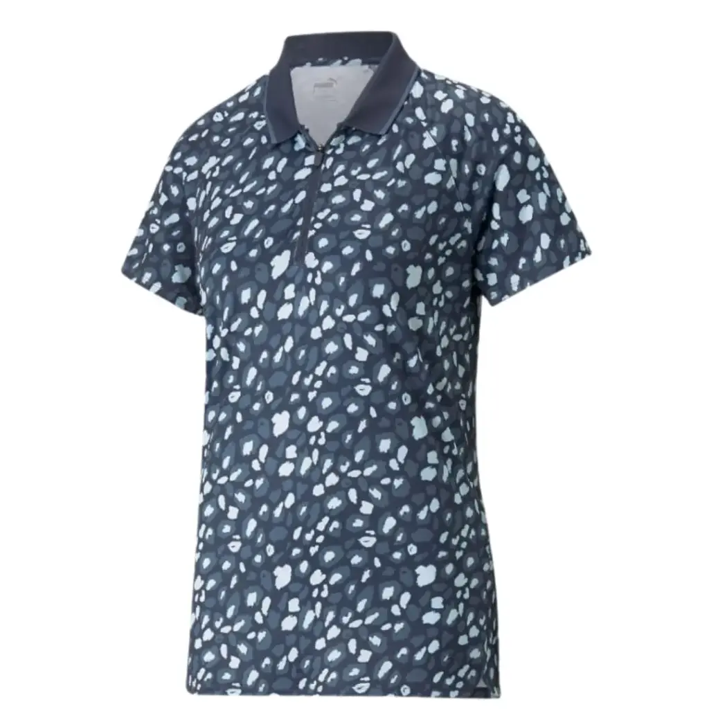 Playera PUMA tipo polo C Azul marino manchas blancas T XS