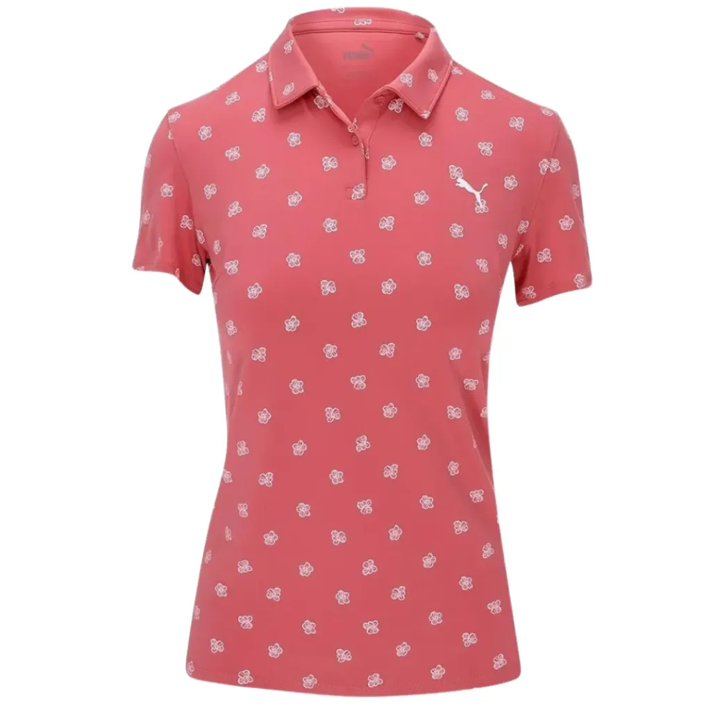 Playera PUMA tipo polo Rosa con flores XL