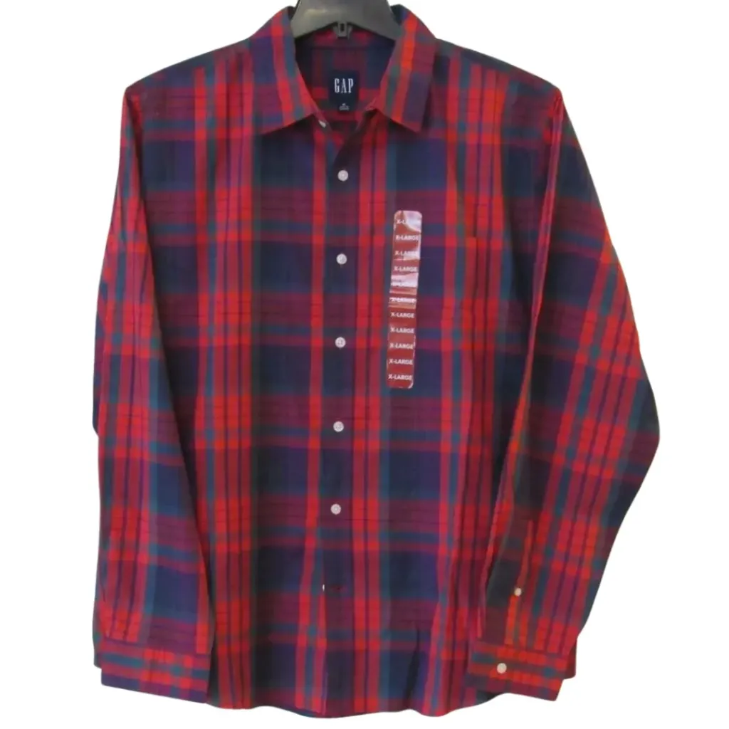 Camisa GAP C Roja c/colores cuadrada T M