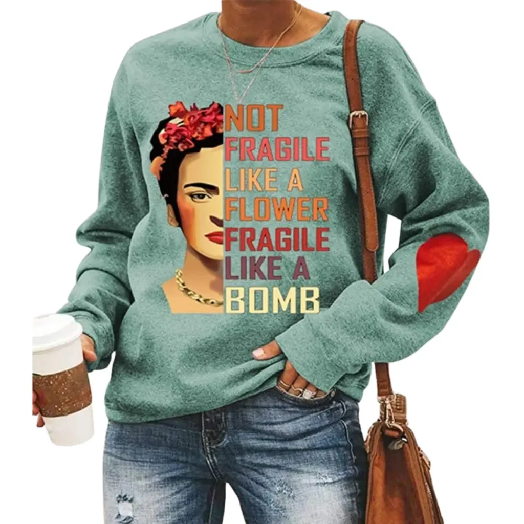 Sudadera frida khalo  C Verde menta  T M