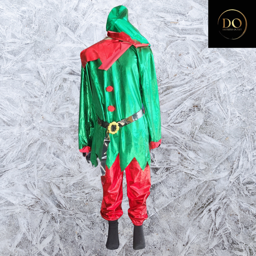 [4887481] Disfraz de Duende Metálico C Verde con Rojo T Niño