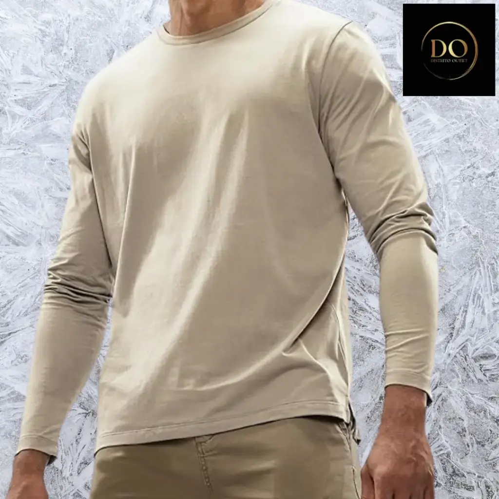 Playera  Manga Larga C Beige T XL