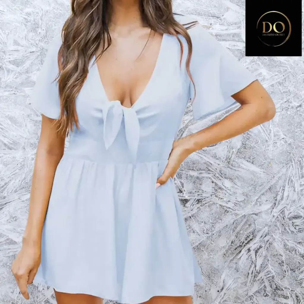 Vestido Short C Azul cielo T L