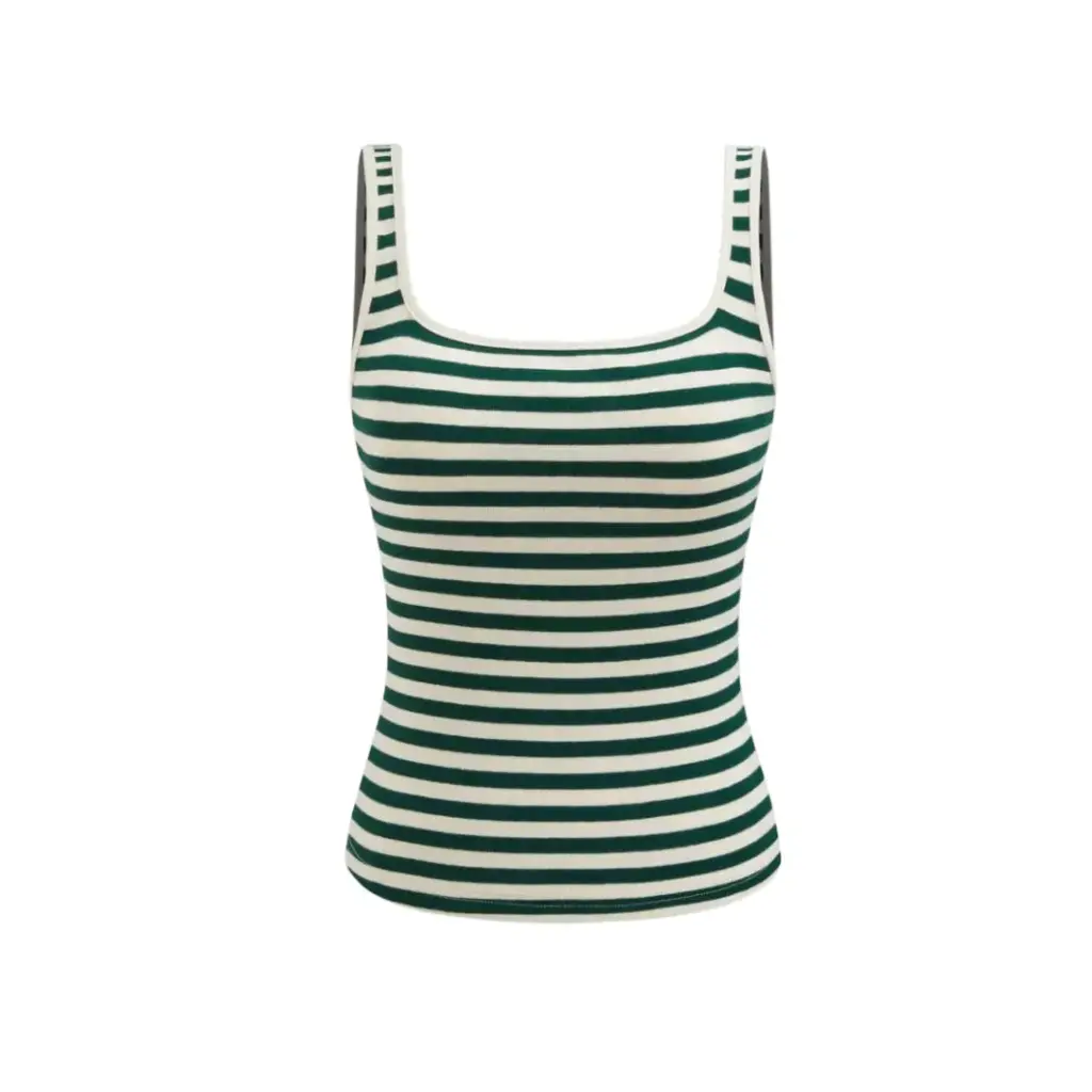 [101243] Playera Merona C Verde / Blanco T XS