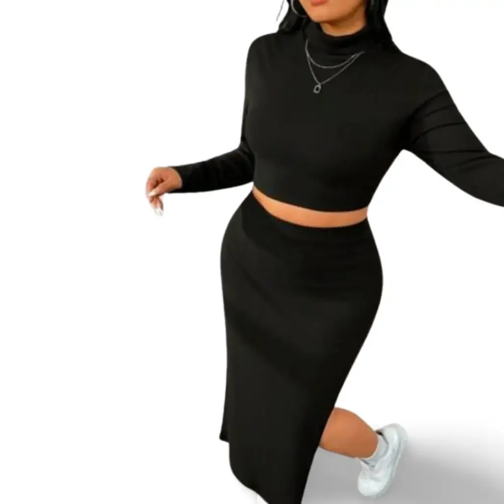 Conjunto Blusa con falda C Negro T S