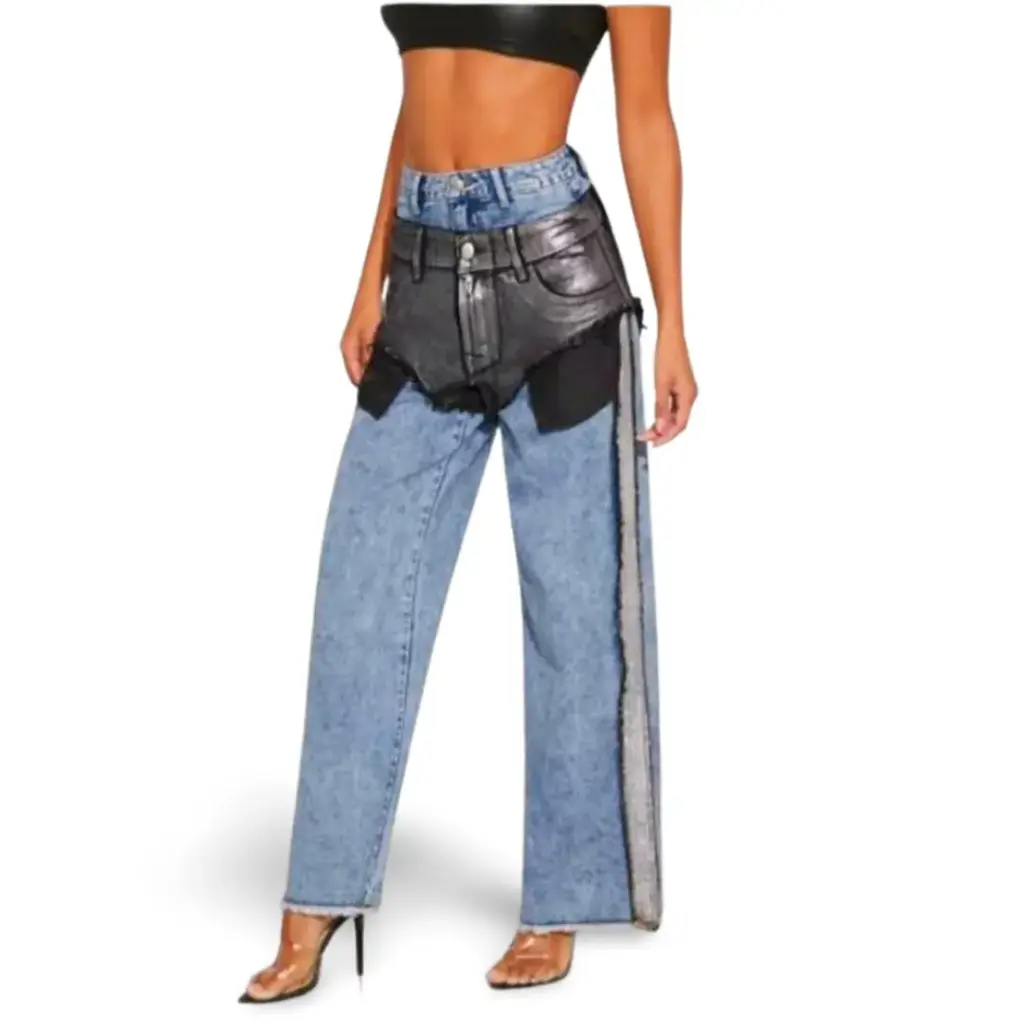 Pantalon de Mezclilla Shein C Azul- Negro T S