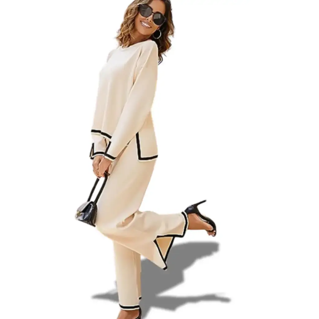 Conjunto  Tejido C Beige T L