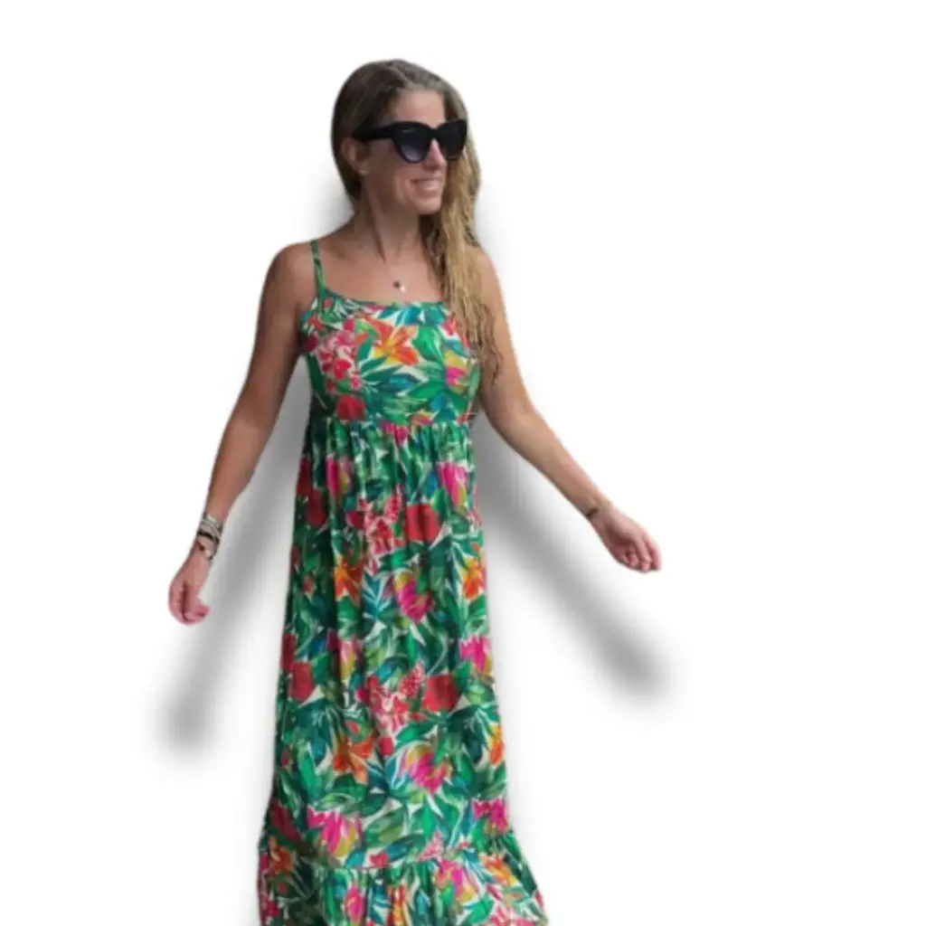 Vestido Shein C Verde Floral T M