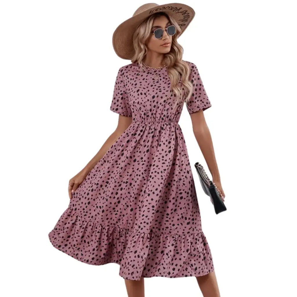 Vestido Shein C  Palo de rosa - negro T XL