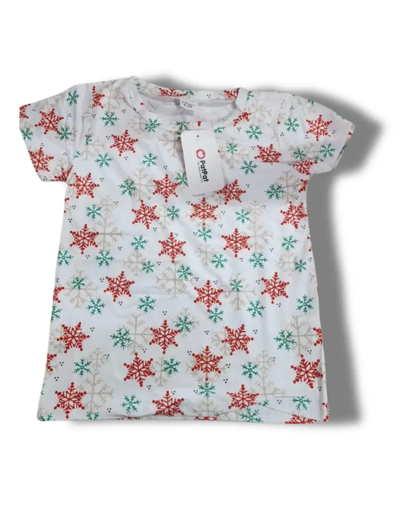 Playera PatPat C Crema Copo de nieve  T 4-5