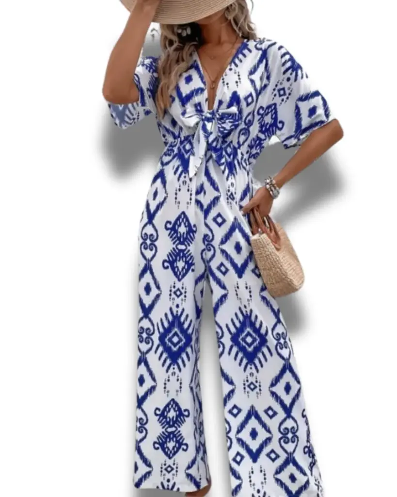 Palazzo  Shein  C Blanco- azul rey T M