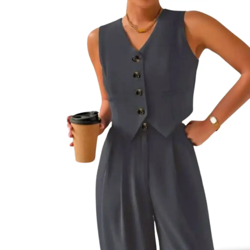 Conjunto Chaleco y pantalon  Shein C Gris T M