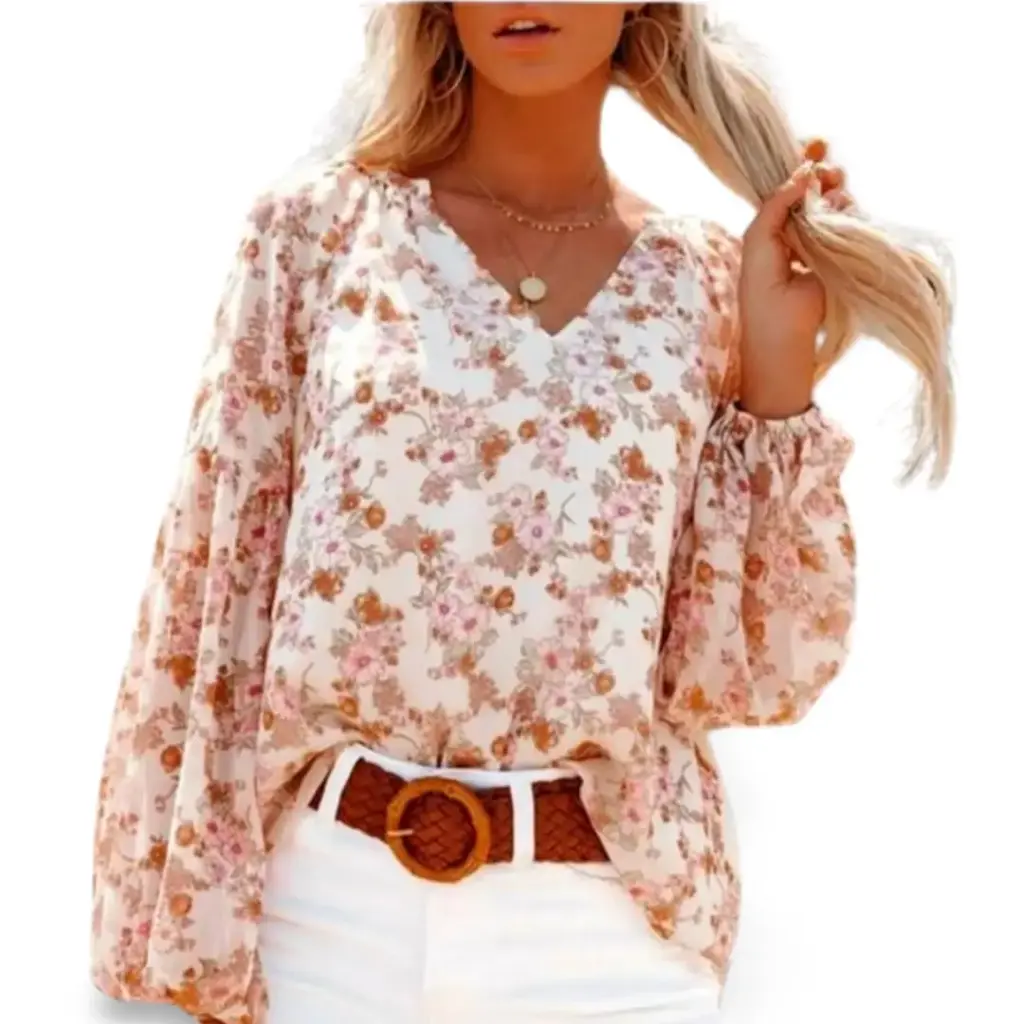 Blusa C Floreada Rosa T S