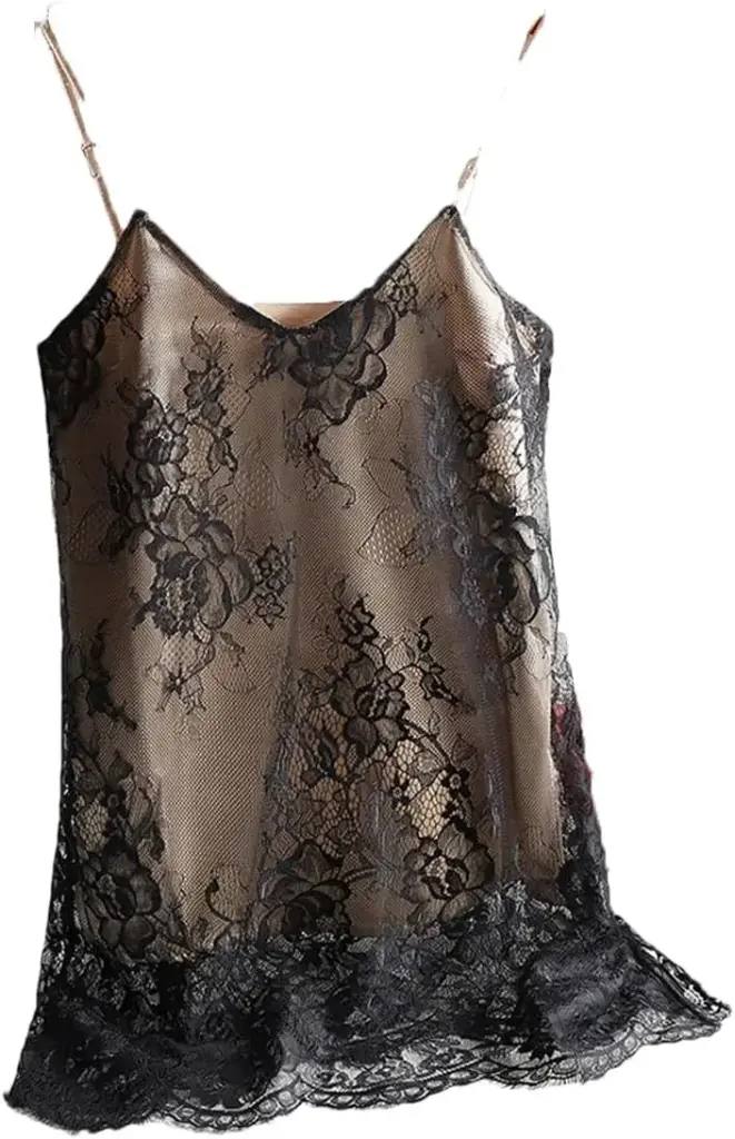 [114133] Pijama Shein C Negro encaje T 3XL