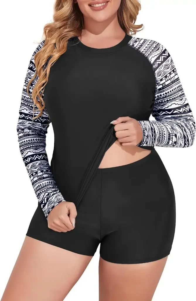 Traje de Baño 2 piezas C Negro- Blanco T 2XL