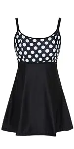 [115159] Traje de baño 1 pieza C Negro  bolitas T 3XL