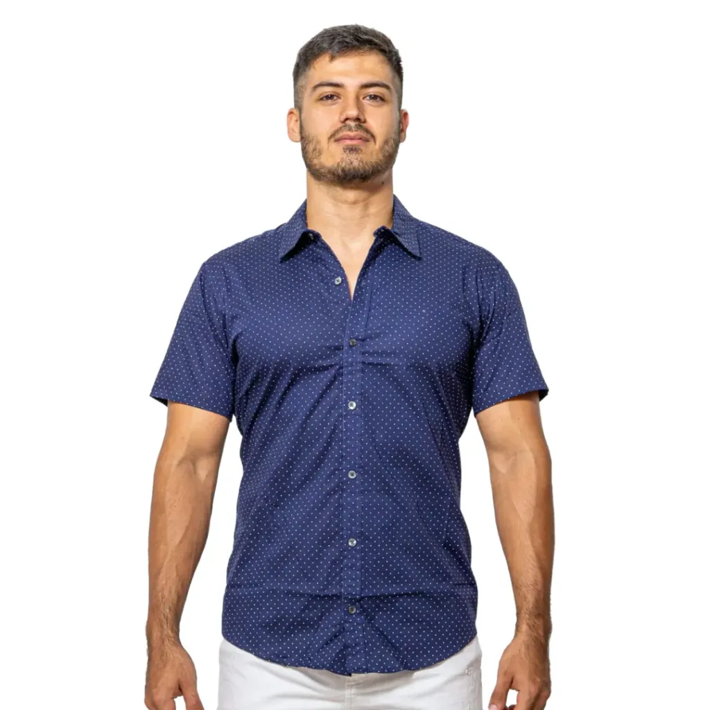 Camisa Cuidado con el perro Kids C Azul marino  puntitos T 12