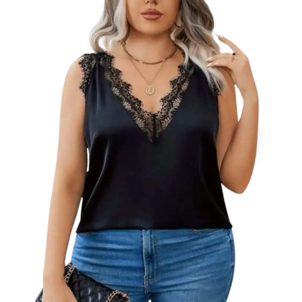 Blusa Sin manga C Negro T S