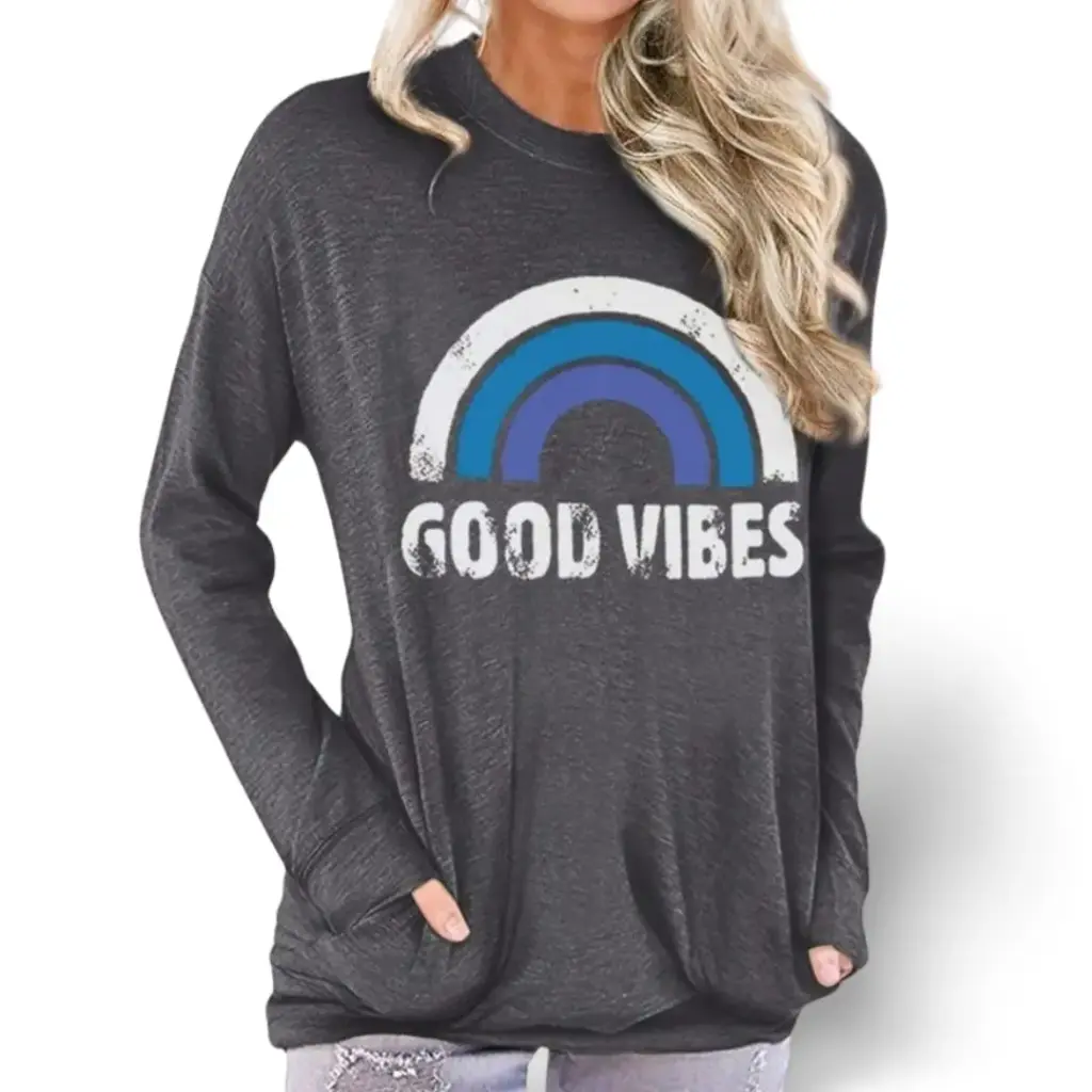 Sudadera good vibes C Gris T XL