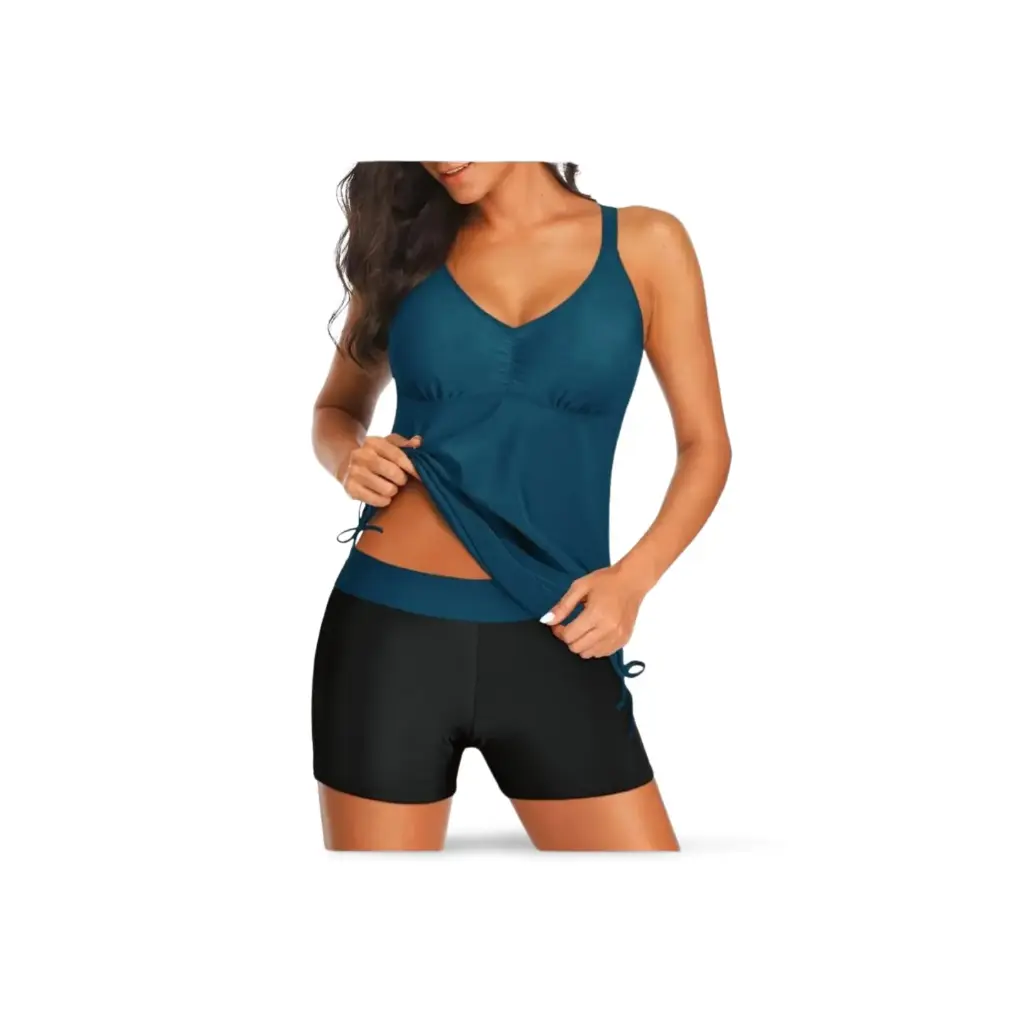 Traje de baño 2 piezas Shein C Negro - Azul  T XL