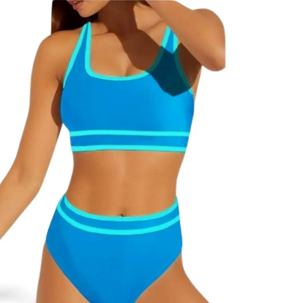 [115178] Traje de baño 2 piezas C Azul -verde agua T L