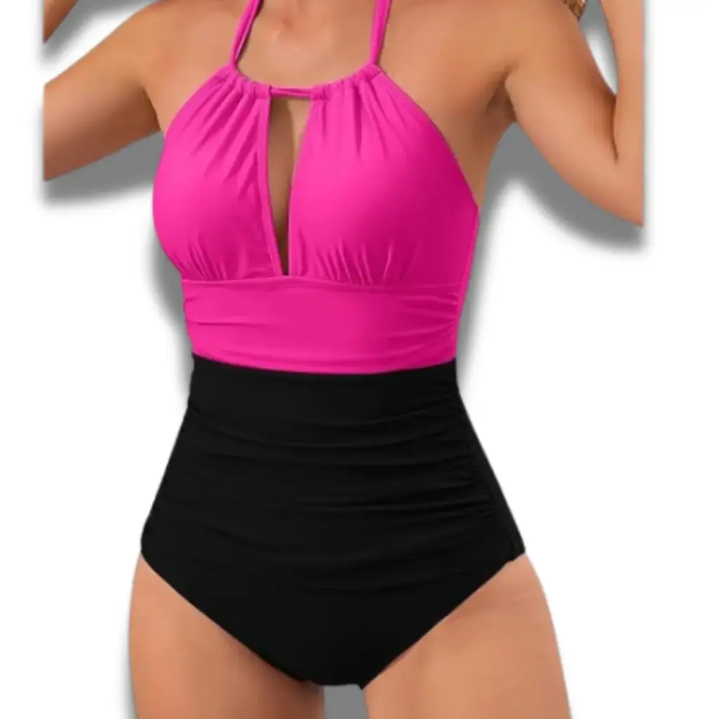 [115232] Traje de baño 1 pieza C Rosa - Negro T L 