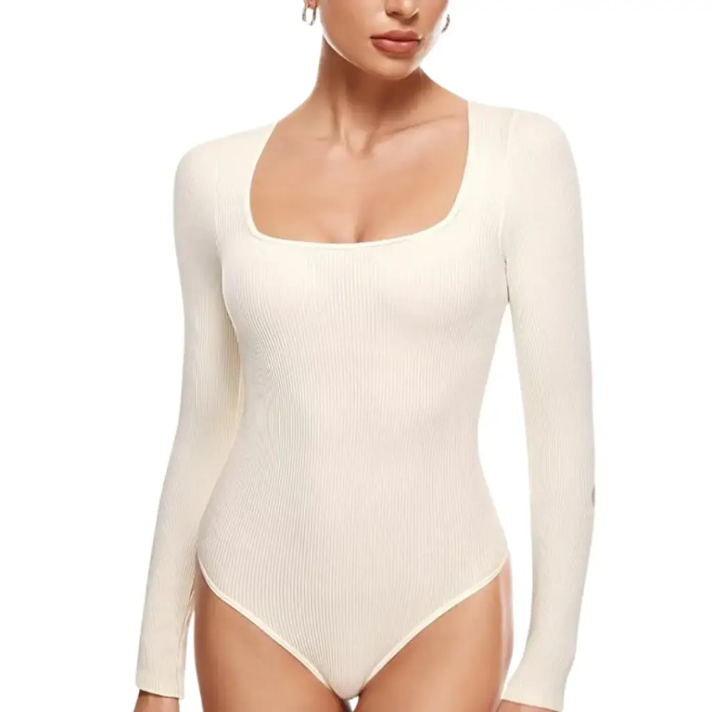 [106591] Faja Leotardo manga larga OQQ C Crema Talla XL