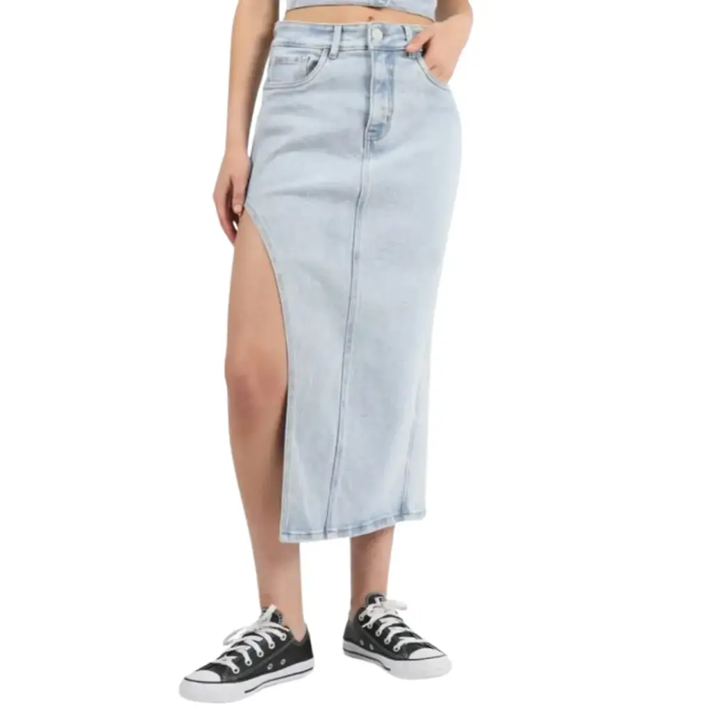 Falda de mezclilla Merokeety C Azul T L